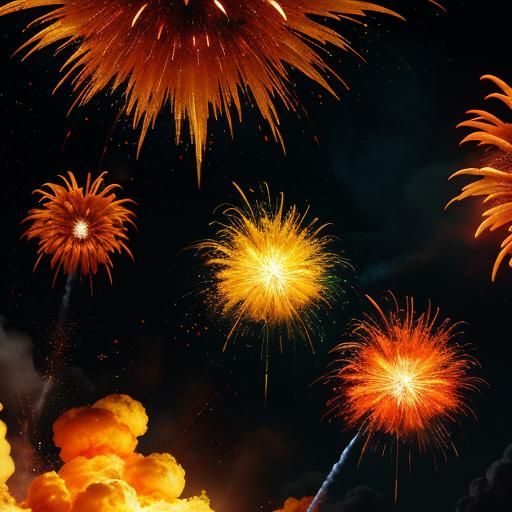 Exploding Bomb in Vibrant Digital Art Style