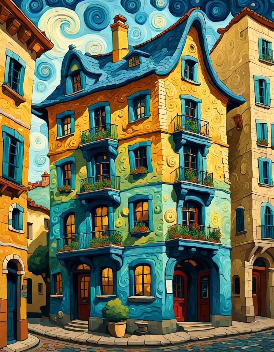 Whimsical Crust House in Neo-Impressionist Style