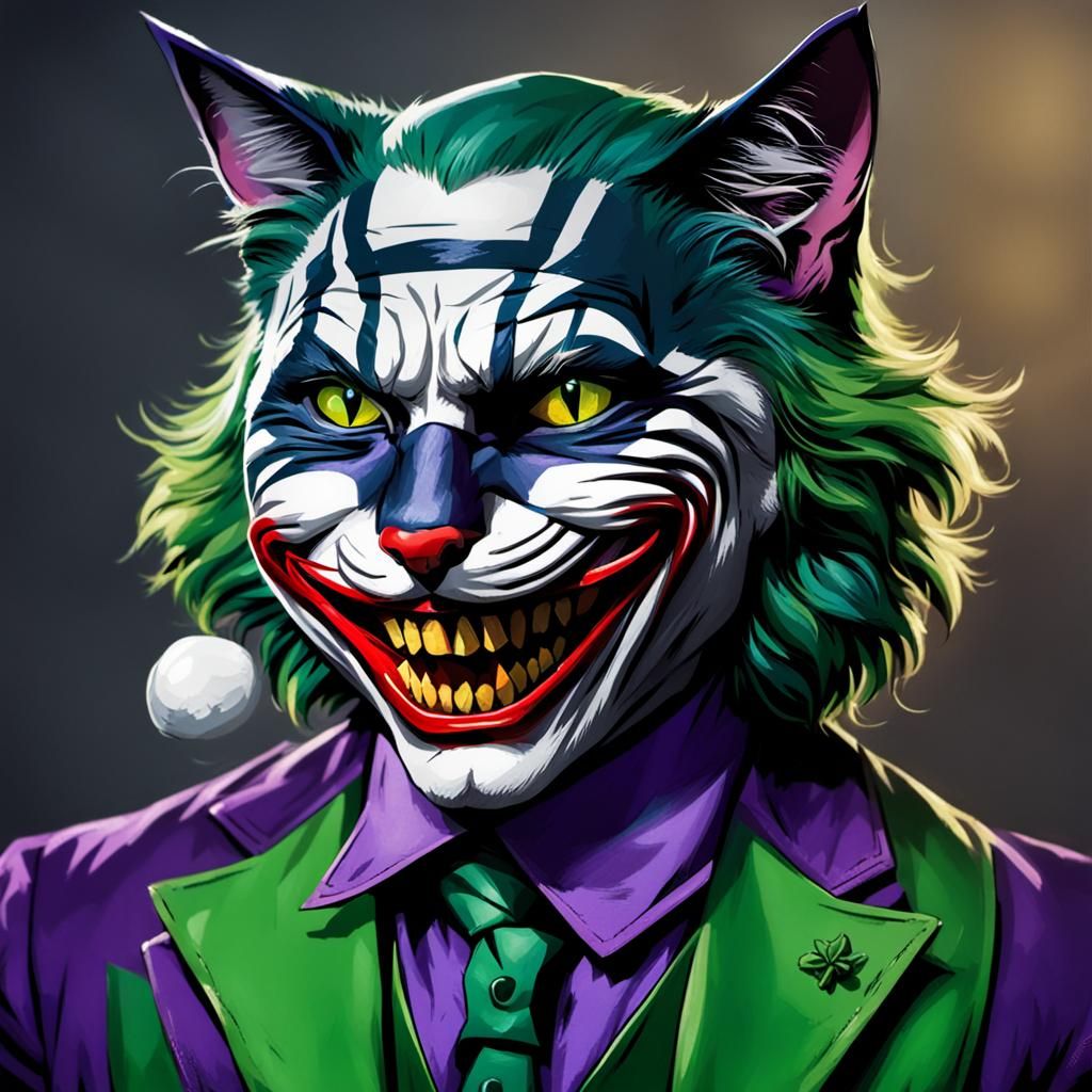 Cat as Joker AI Generated Image