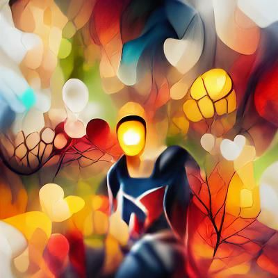 Abstract Bokeh Digital Illustration with Flickering Light