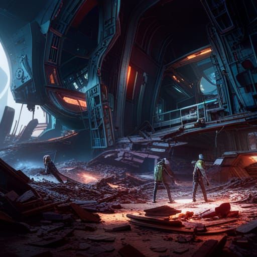 Space Scavengers Explore Abandoned Sci-Fi Colony