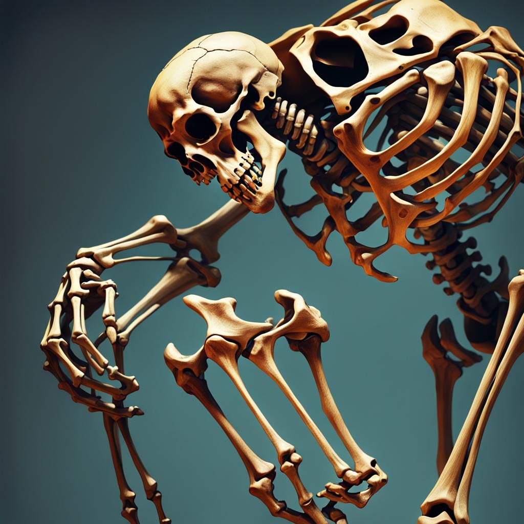 Skeleton Hands Holding Bone: Pixar-Inspired 3D Animation
