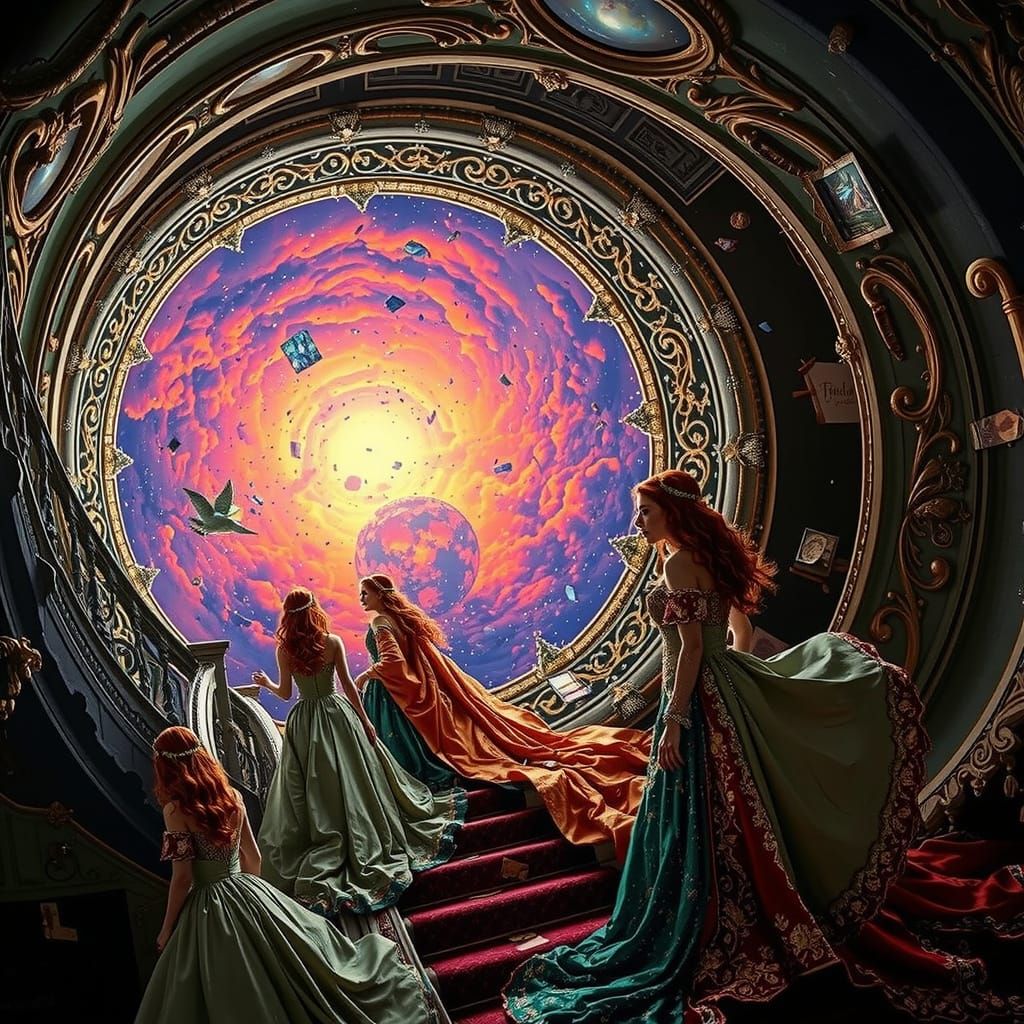 Three Sisters Ascend Celestial Staircase