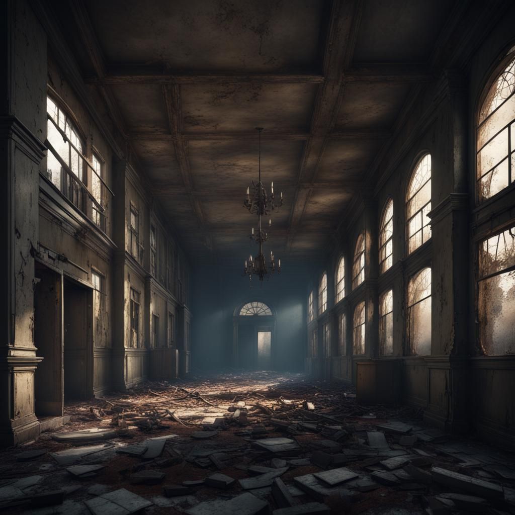 Eerie Abandoned Asylum in Detailed Matte Painting
