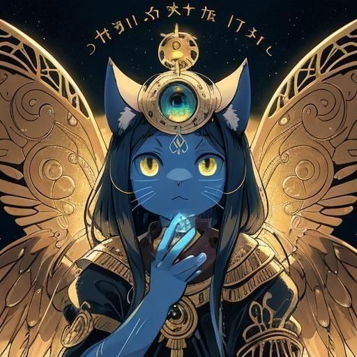 Egyptian Biopunk Cat with Wings