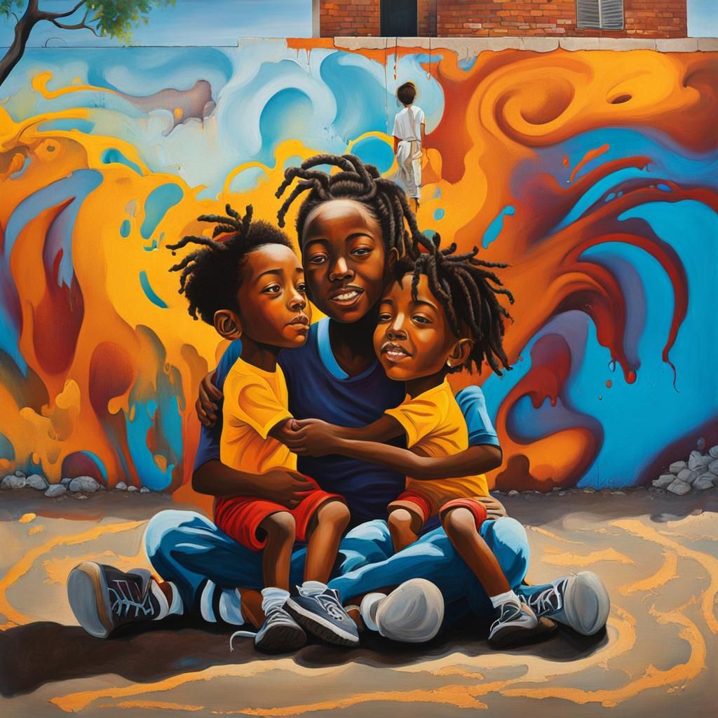 Graffiti Art: African American Family Portrait