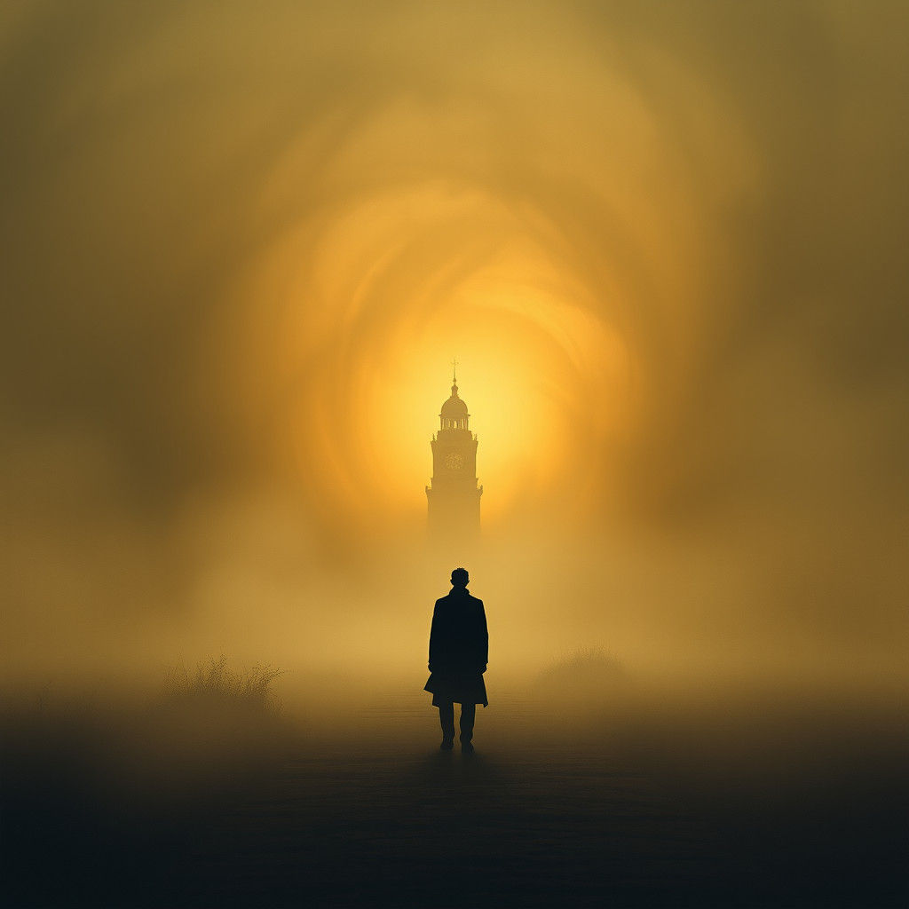 Haunting Figure in Surreal, Cinematic Landscape