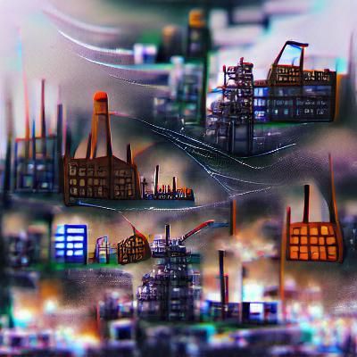 Detailed AI Image of a Futuristic Industrial City