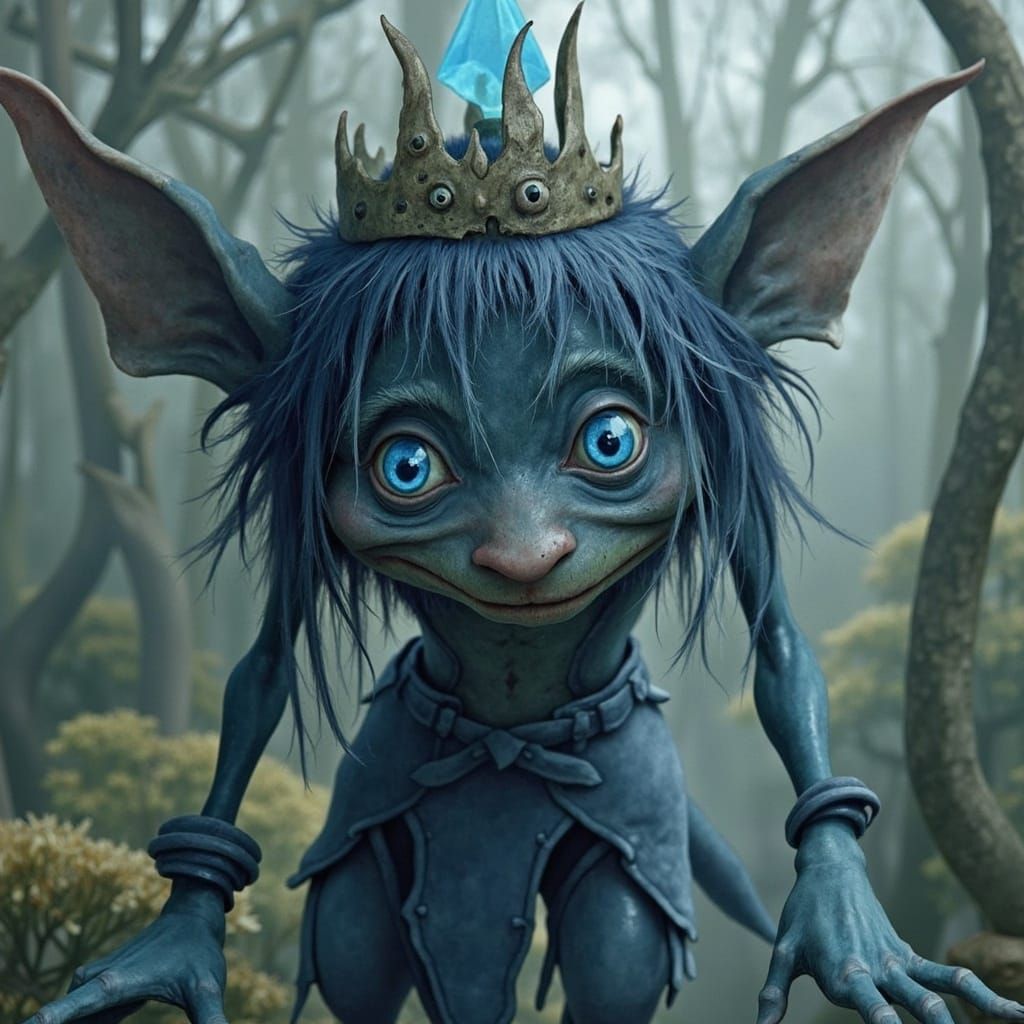 Blueberry Queen Goblin Fae in Fantasy Art