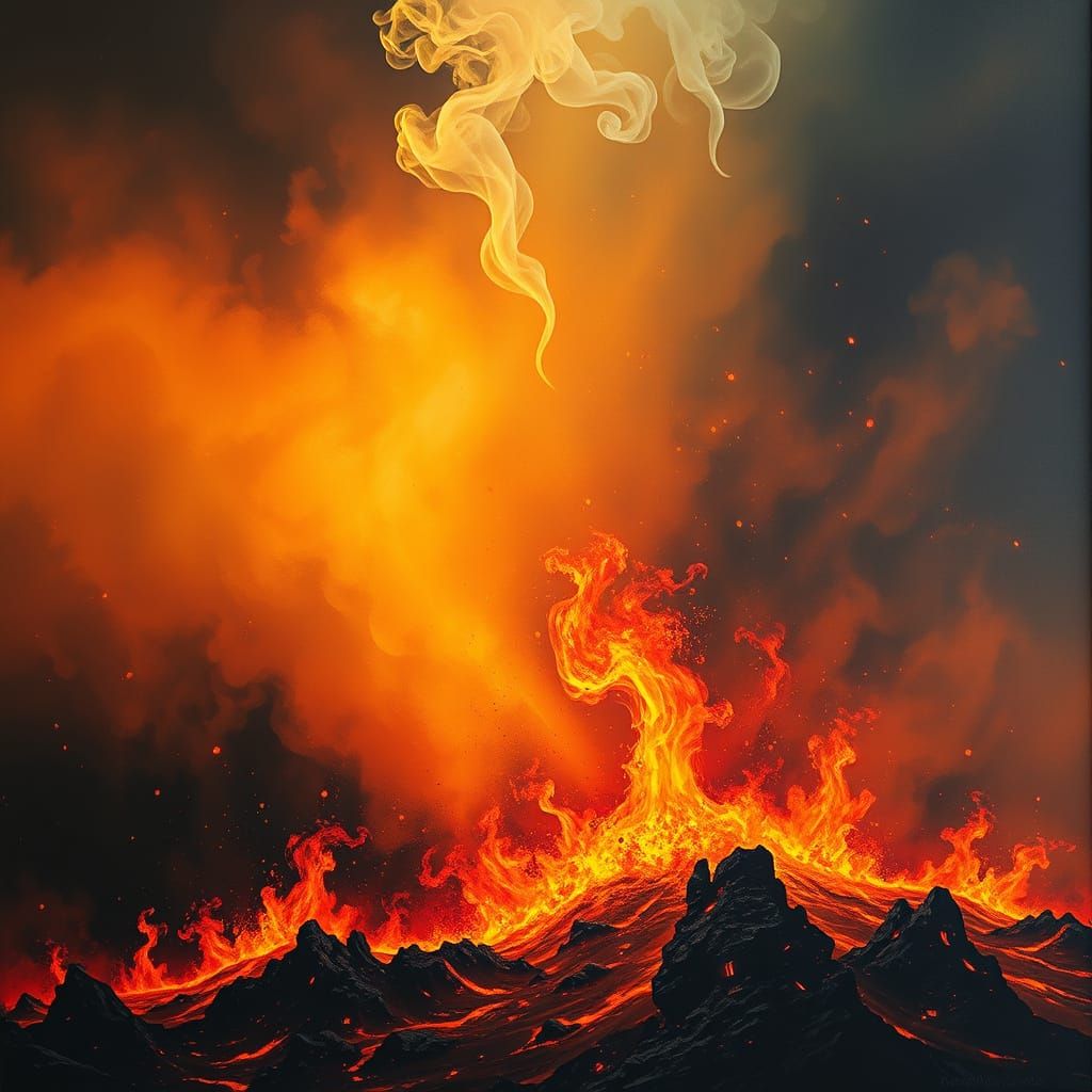 Majestic Inferno in Vibrant Golden Hues