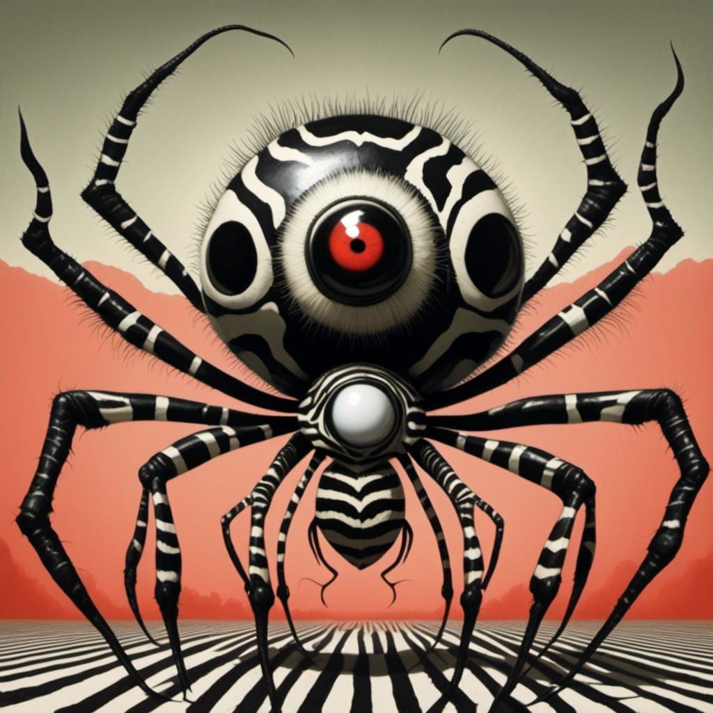 Eyeball Spider in Zebrapunk Style