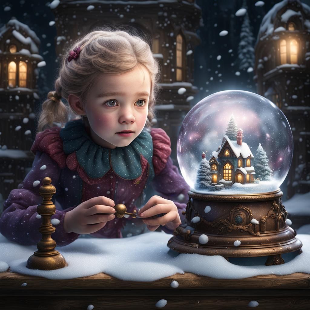 Girl Trapped Inside a Snow Globe