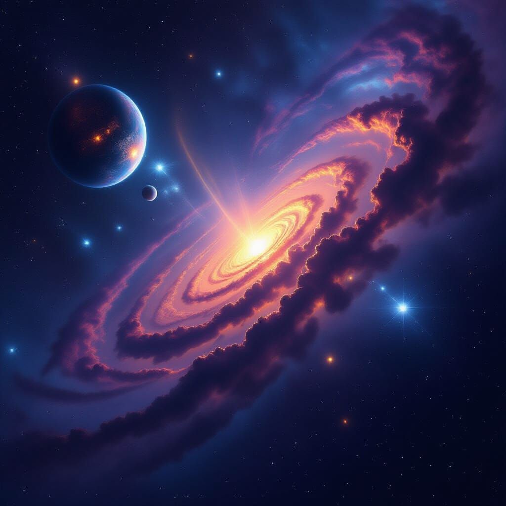 Vibrant Galaxy Vista in Cosmic Photography Style