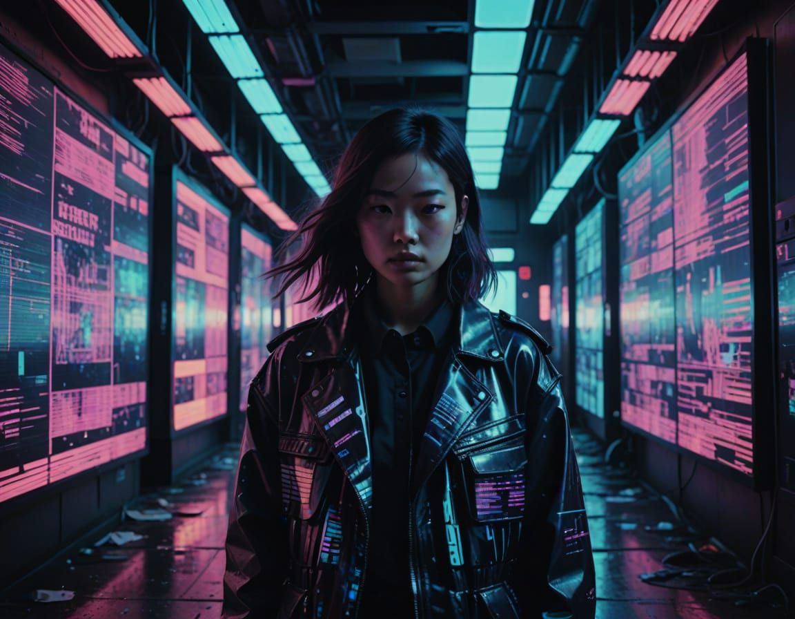 Ethereal Haute Couture in a Cyberpunk Aesthetic