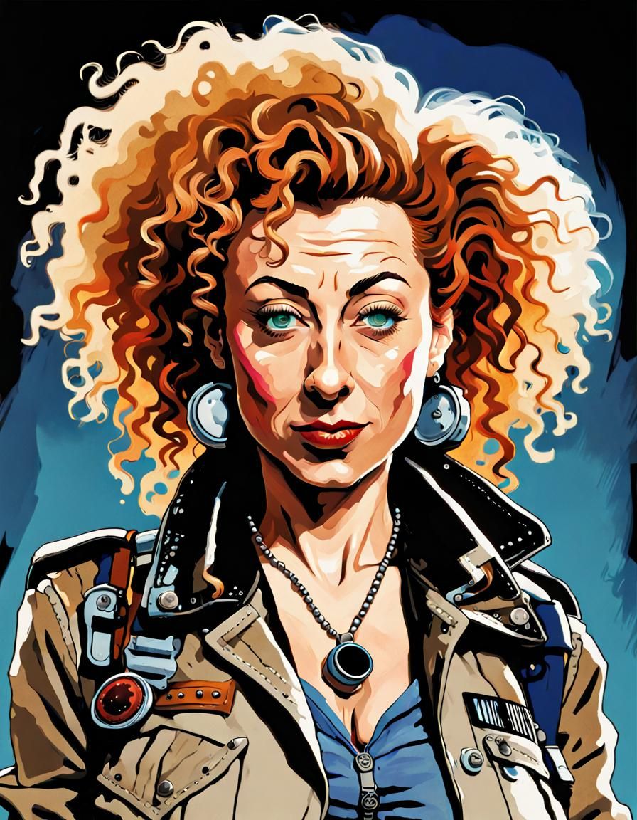 Dr. River Song Portrait in Tank Girl Style
