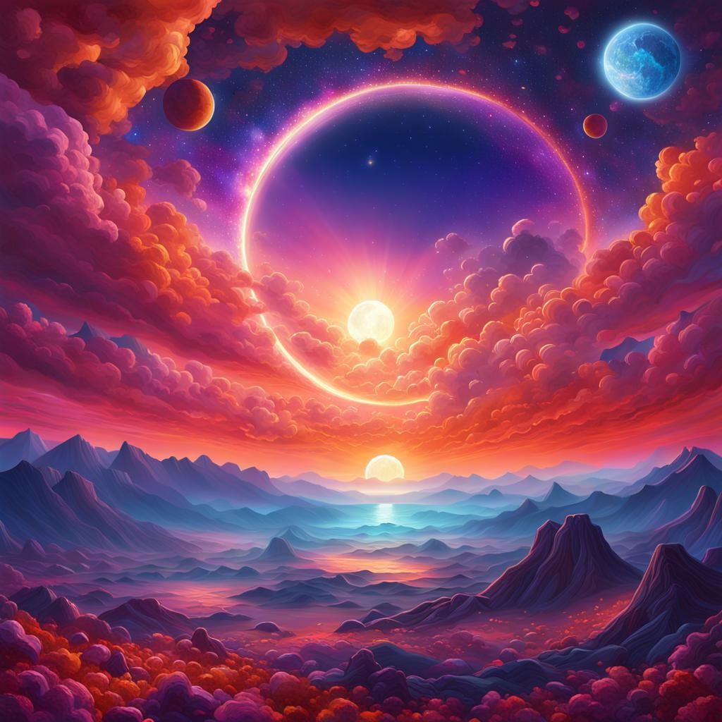 Stunning Celestial Gemstone Landscape in Unreal Engine Style