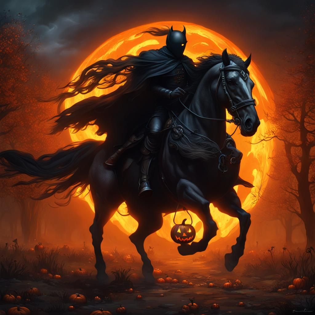 Headless Horseman with Jack-o'-Lantern Head