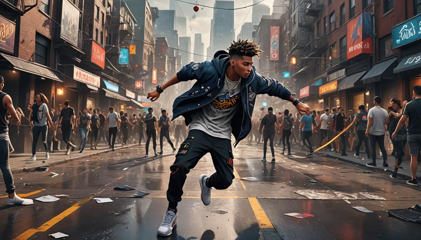 Urban City Boy Dances to Jersey Club Music