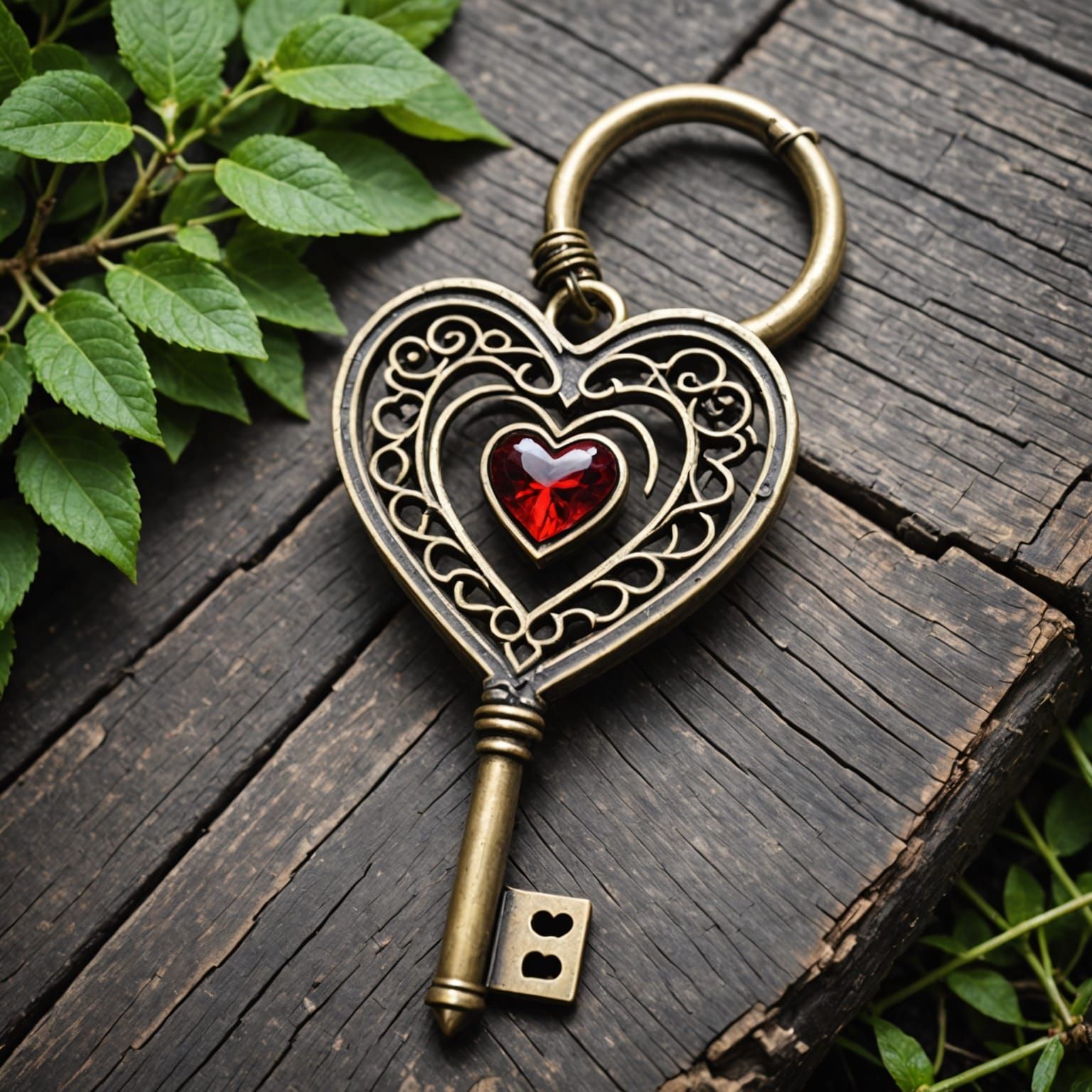 Heart Shaped Key to Compassion and Empathy in Golden Light