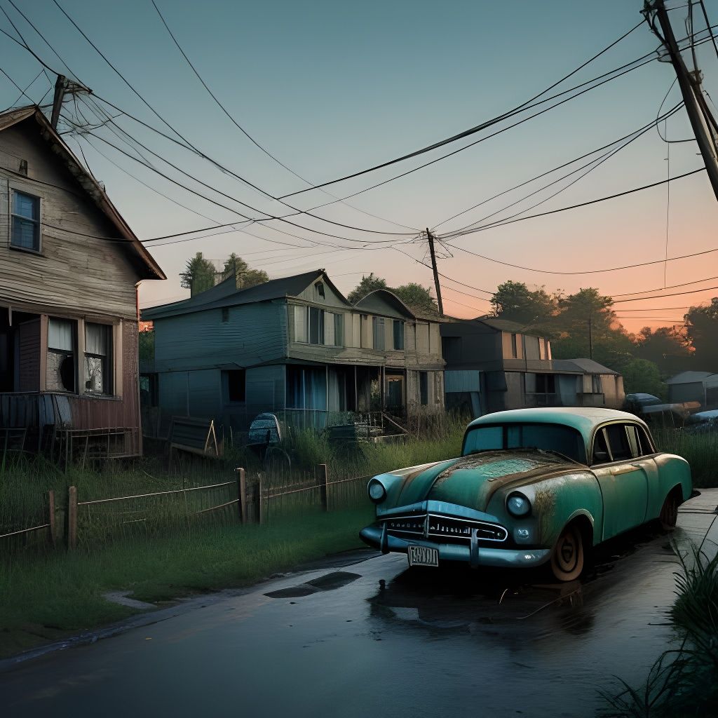 Hoarder's House: Golden Hour Cinematic Still