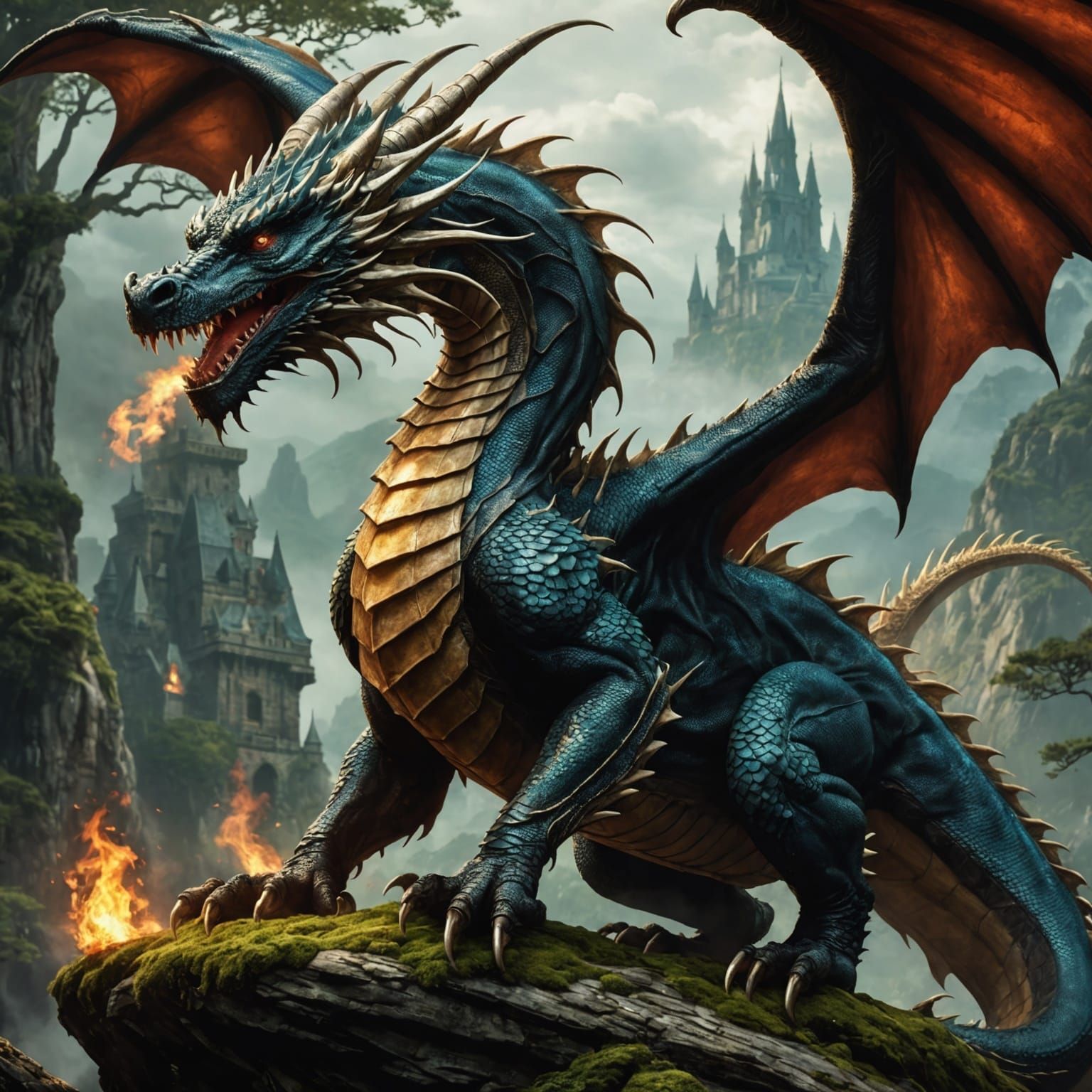 Majestic Dragon Generated by AI