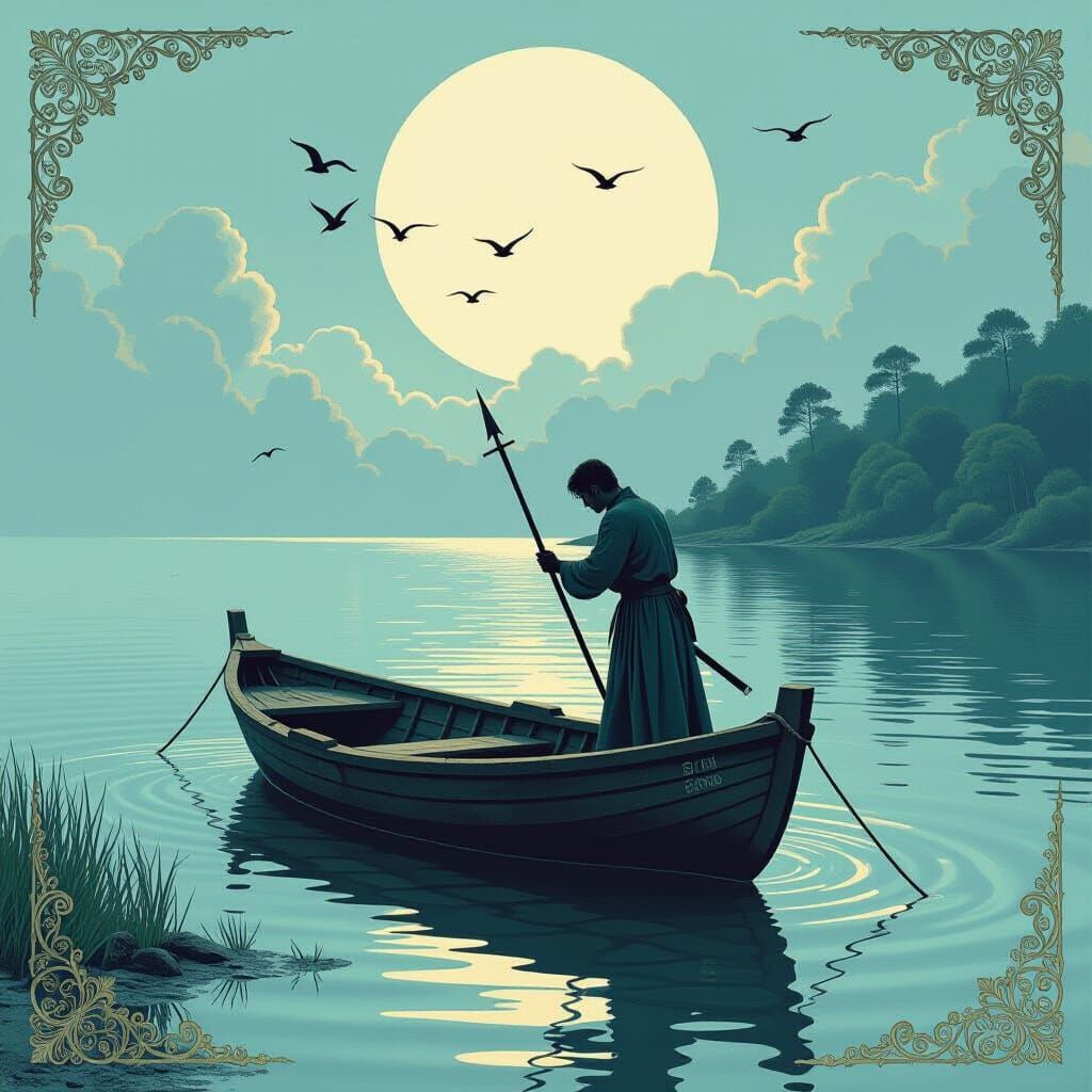 Gettimg ready to fight a lake monster.