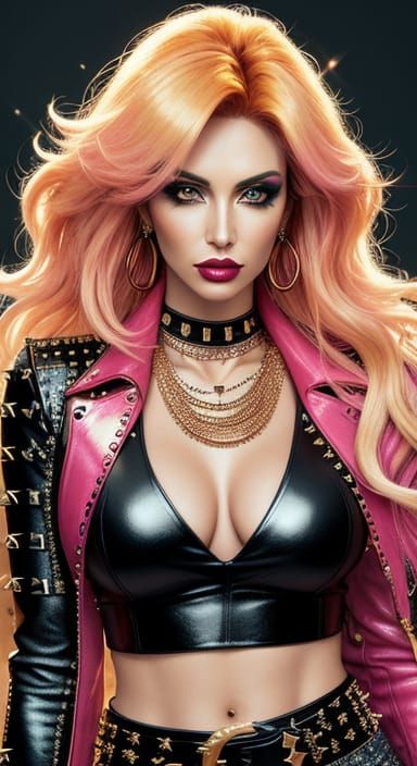 Glam Rock Woman in High-Fashion Photography
