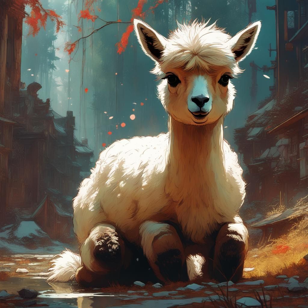 Opulent Alpaca Friendship, Hyperdetailed 8K Resolution