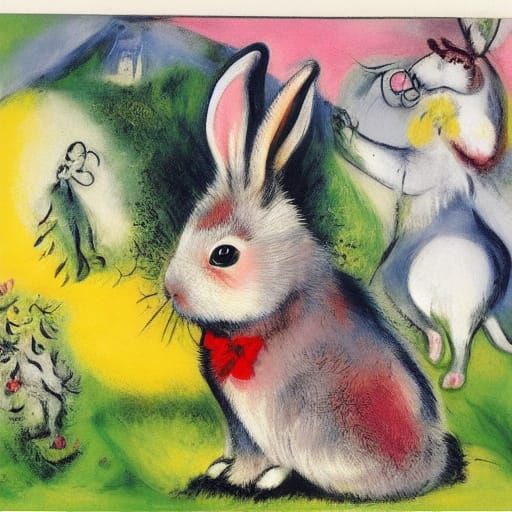 Rabbits Unleash Chaos in Burning Manor House Scene