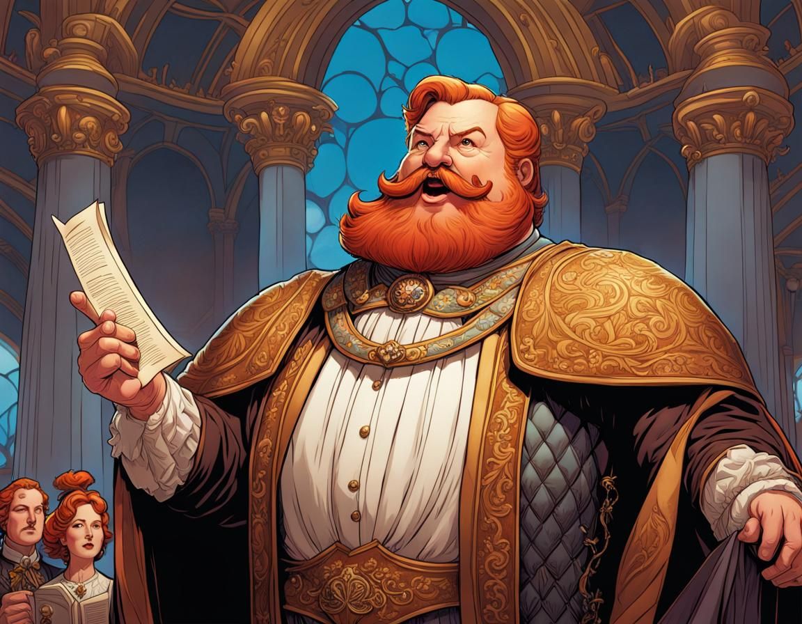 Ginger Man Giving Speech: Comic Book Art