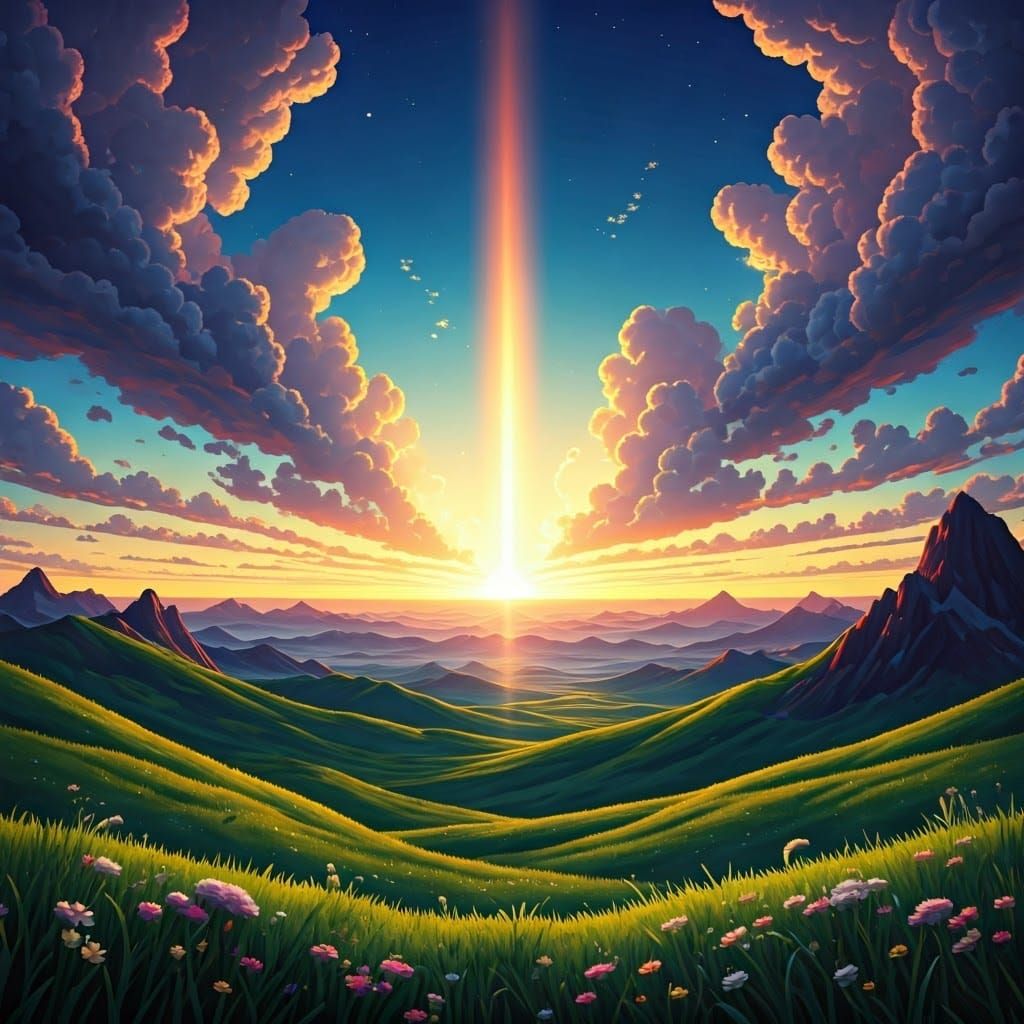 Majestic Sunrise Illuminates Cloudscape in Vibrant Style