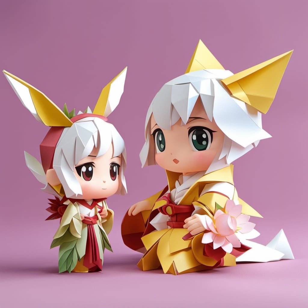 origami cute Chinese girl