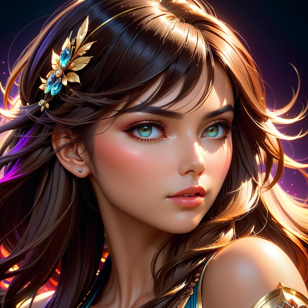 Majestic Portrait with Dynamic Lighting, Trending Art