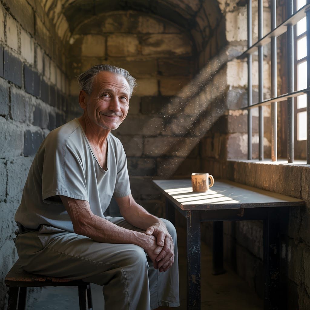 Elderly Man Finds Peace in Prison Cell