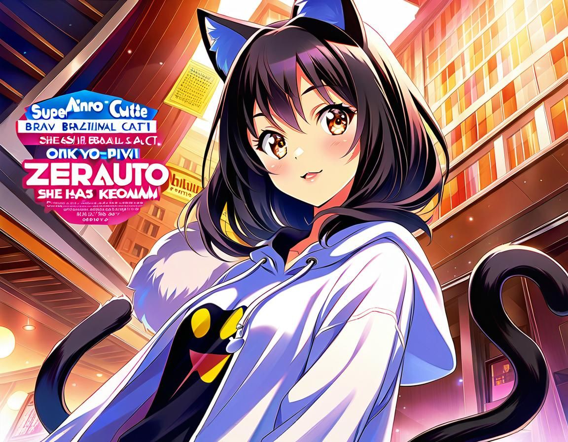 Anime Cat-Woman in Manga Key Visual Style