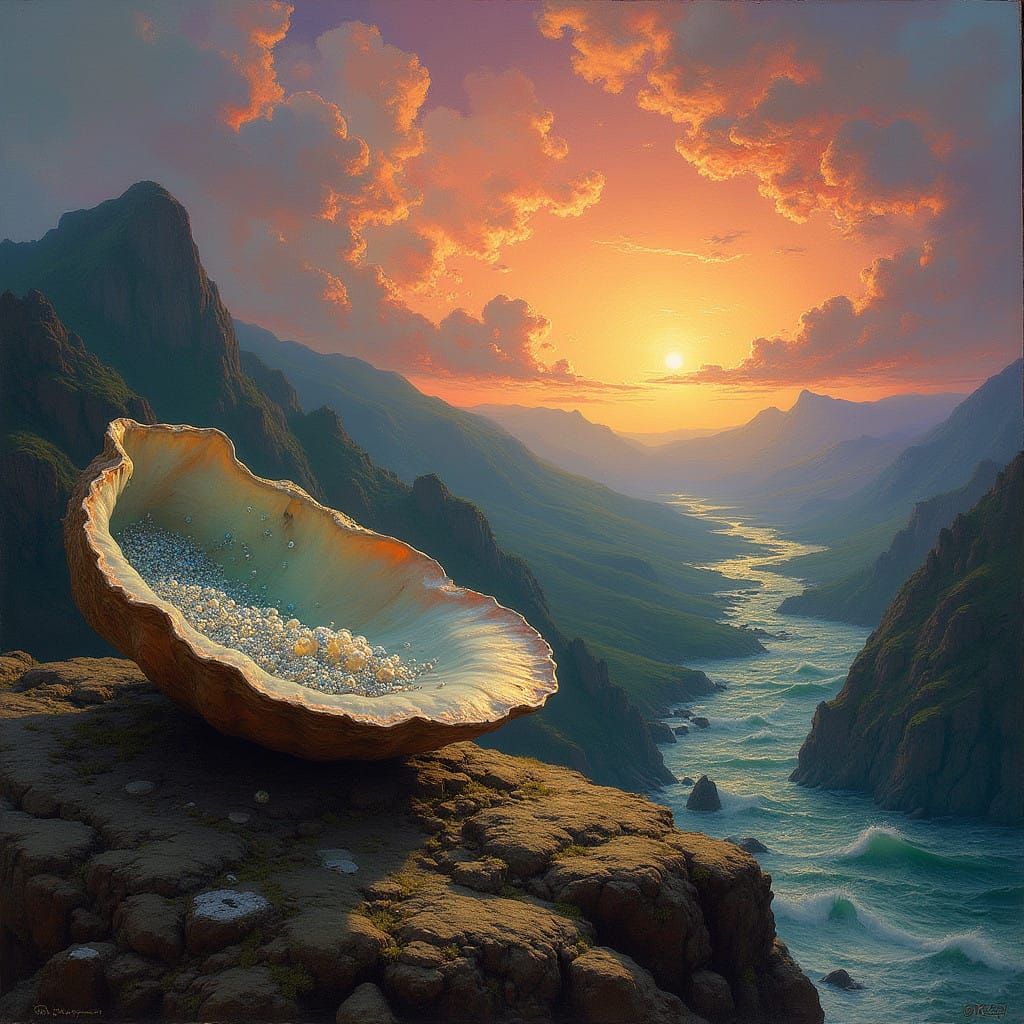 Ethereal Fantasy Landscape in Vibrant Oils