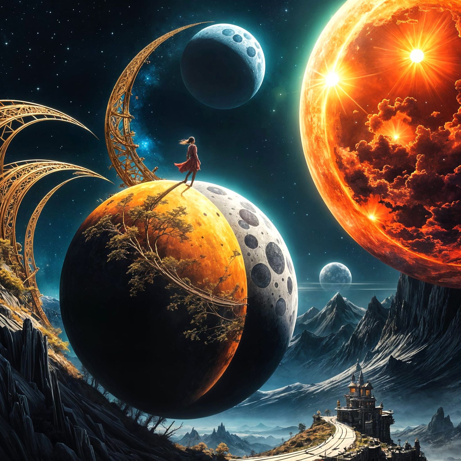 Ethereal Landscape in Vibrant Anime Realism