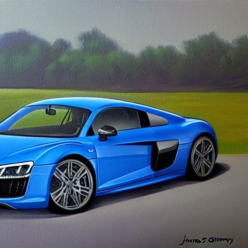 Audi R8 V10 Plus: An Oil Painting