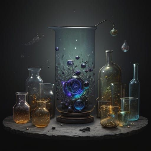 Iridescent Laboratory of Wonder in Cyberpunk Style