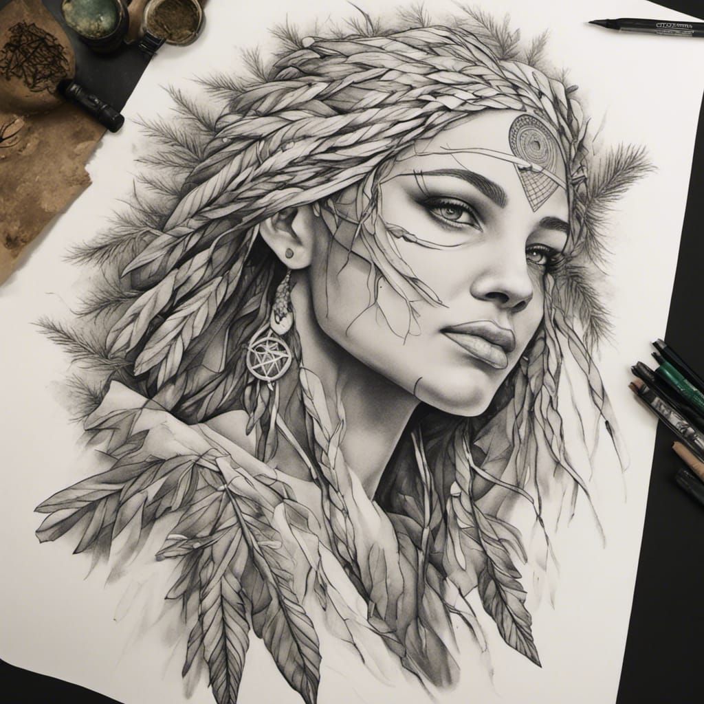 Forest Princess with Braids and Dream Catcher