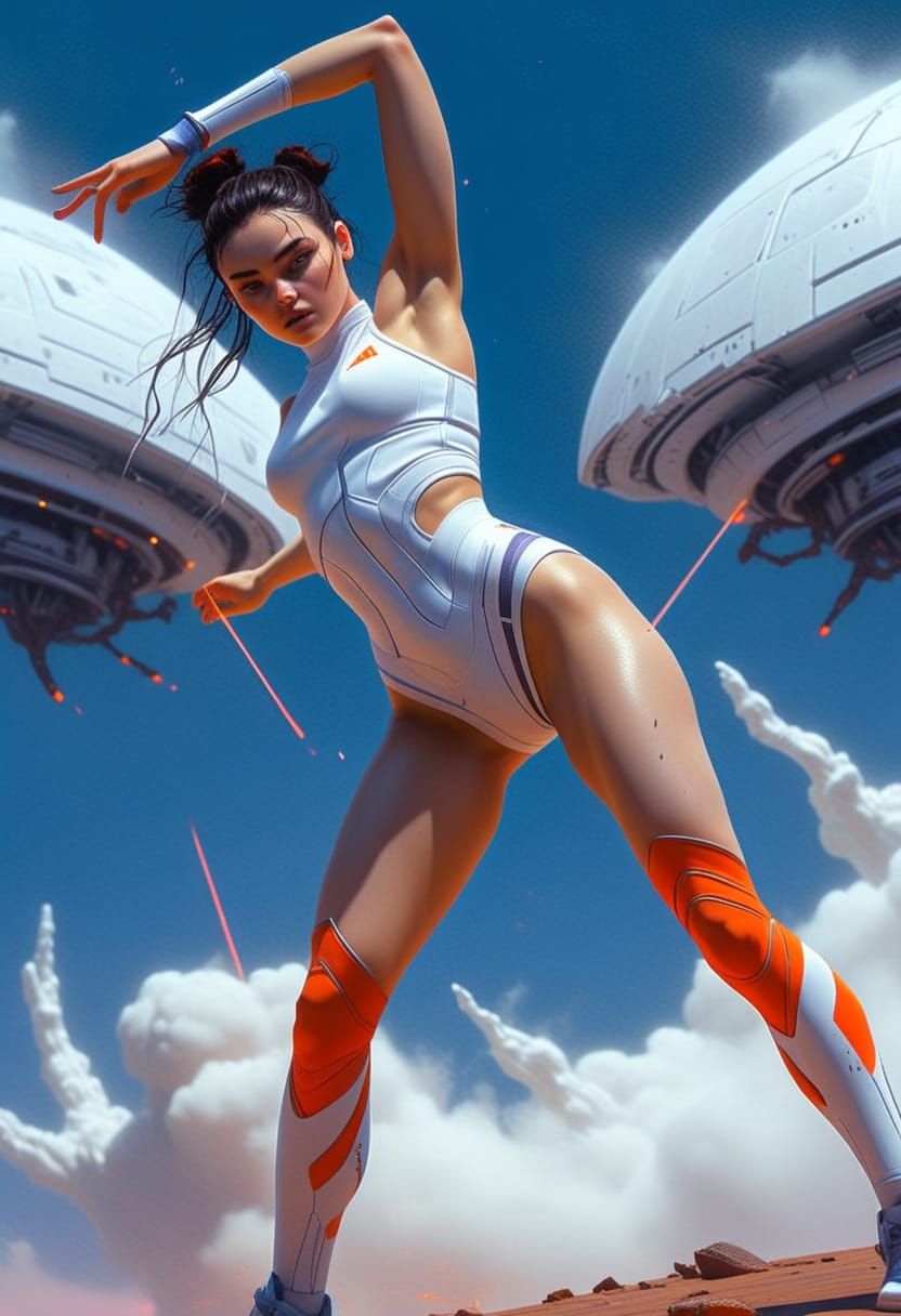 Runner on Alien World in Cosmic Storm