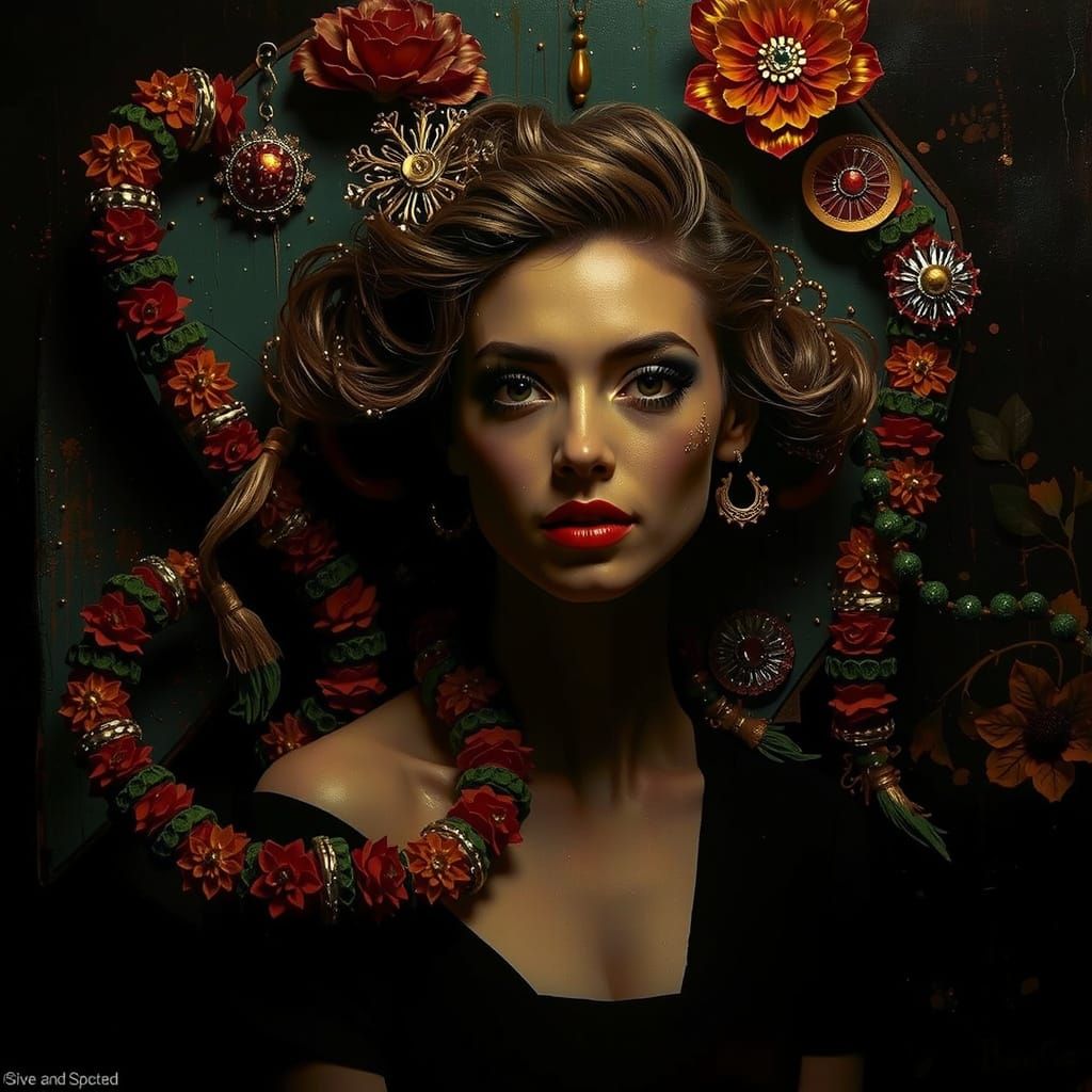 Vivid Maximalist Sculpture with High Contrast Detail