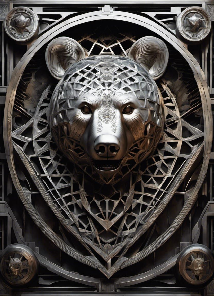 Dia de Los Muertos Bear with Chrome Mind Portal