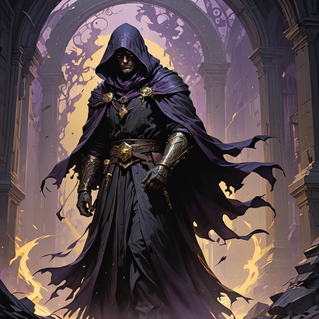 Brooding Figure in Shadows: Dark Fantasy Art
