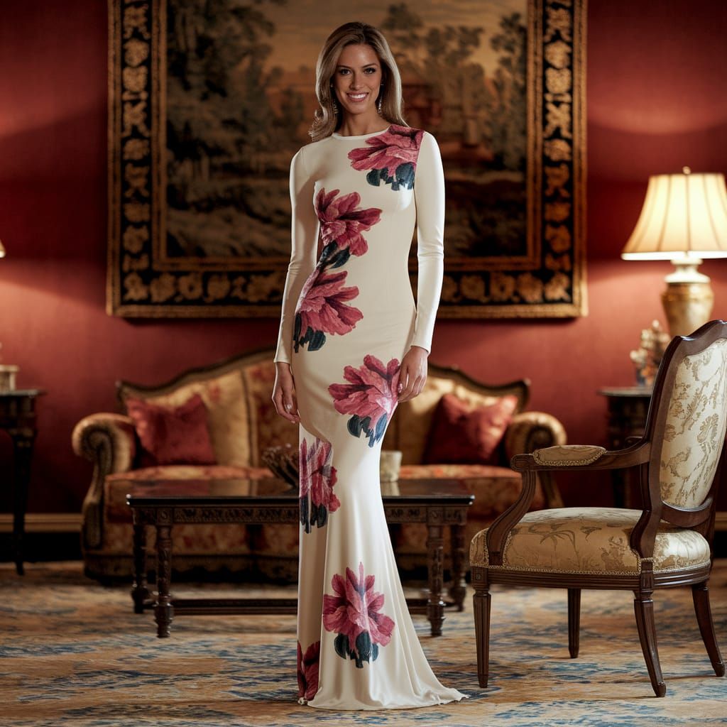 Elegant Evening Gown in Luxurious 2001 Style