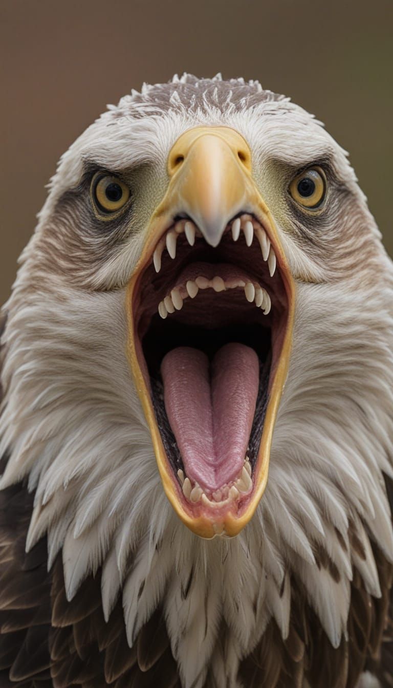 Fierce Avian Predator with Razor Sharp Teeth