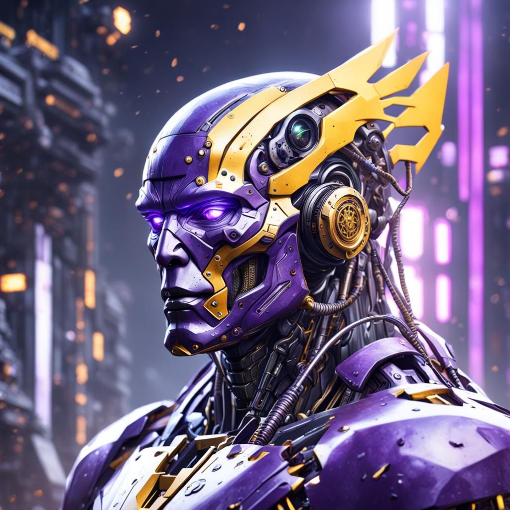 Hyperdetailed Cyborg Man in Dark Fantasy Style