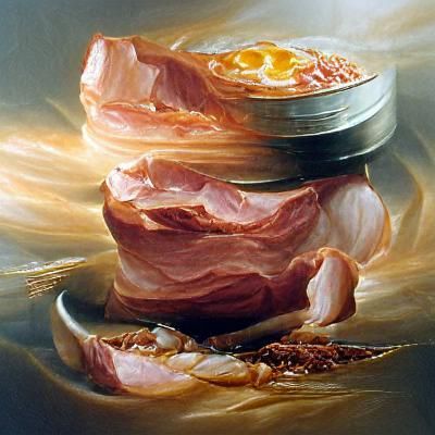 Delikatess Frühstücks-Schinken as Oil Painting