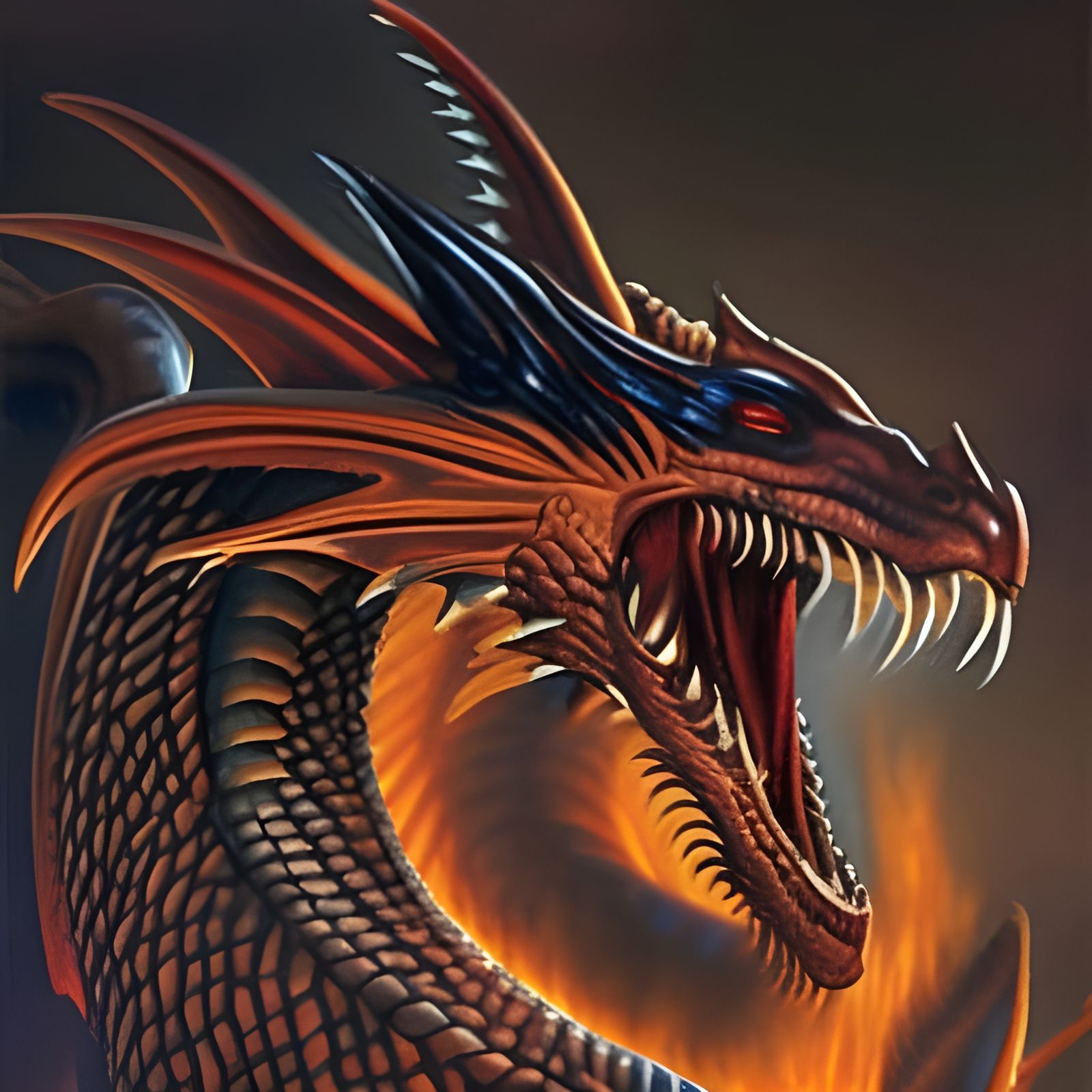 Great Red Dragon of Fire: 3D Render