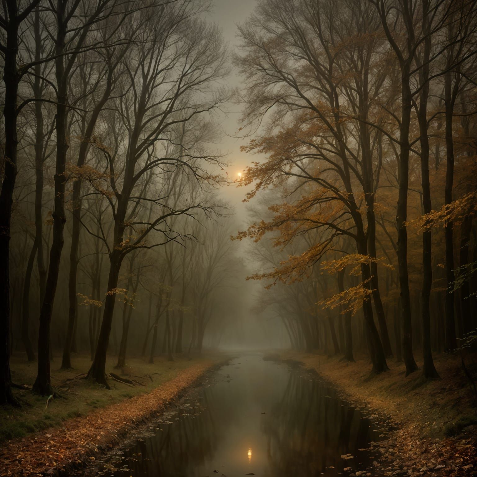 Hyperrealist Winter Landscape with Dramatic Lighting